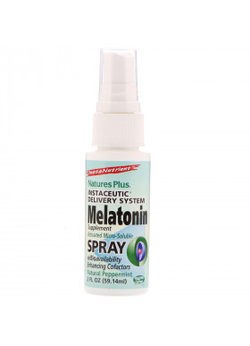 Nature's Plus, InstaNutrient, Melatonin Supplement Spray, Natural Peppermint, 2 fl oz (59.14 ml)