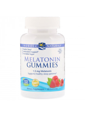 Nordic Naturals, Melatonin Gummies, Raspberry, 1.5 mg, 60 Gummies