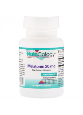 Nutricology, Melatonin, 20 mg, 60 Vegetarian Capsules