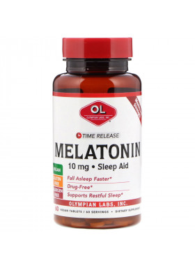 Olympian Labs, Melatonin, Time Release, 10 mg, 60 Vegan Tablets
