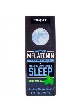 Onnit, Instant Melatonin, Fresh Mint Flavor, 3 mg, 1 fl oz (29 ml)