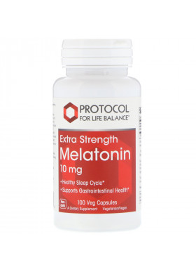 Protocol for Life Balance, Melatonin, Extra Strength, 10 mg, 100 Veg Capsules