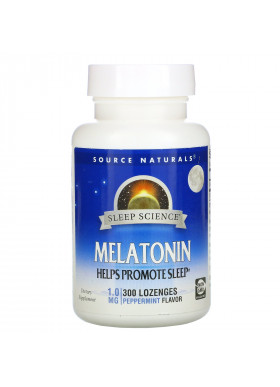 Source Naturals, Melatonin, Peppermint, 1 mg, 300 Lozenge