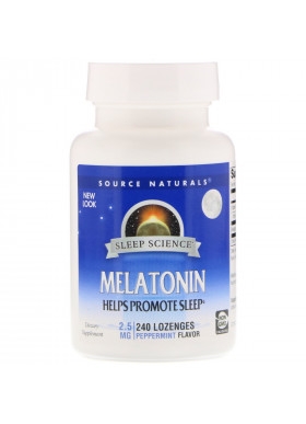 Source Naturals, Melatonin, Peppermint, 2.5 mg, 240 Lozenges