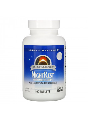 Source Naturals, Sleep Science, NightRest with Melatonin, 100 Tablets