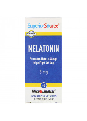 Superior Source, Melatonin, 3 mg, 60 MicroLingual Instant Dissolve Tablets