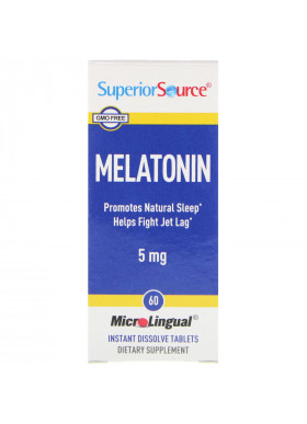 Superior Source, Melatonin, 5 mg, 60 MicroLingual Instant Dissolve Tablets