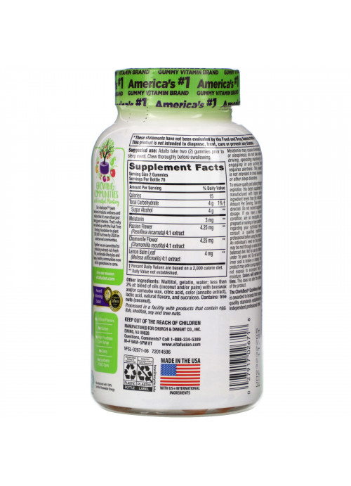 VitaFusion, Melatonin, Sugar Free, Natural White Tea & Peach Flavors, 140 Gummies