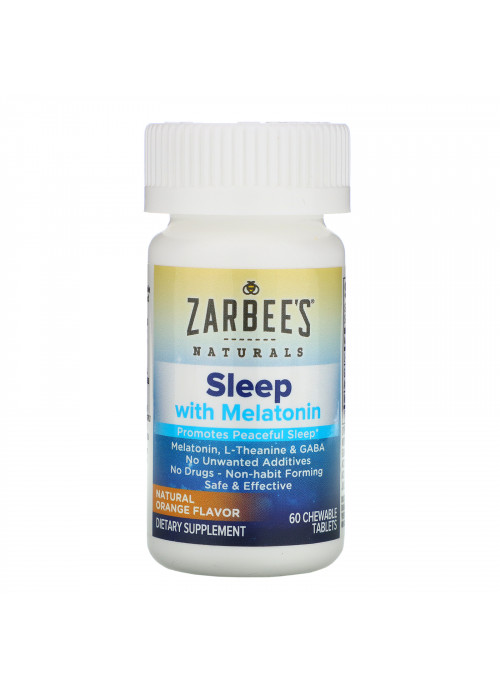 Zarbee's, Sleep with Melatonin, Natural Orange, 60 Chewable Tablets
