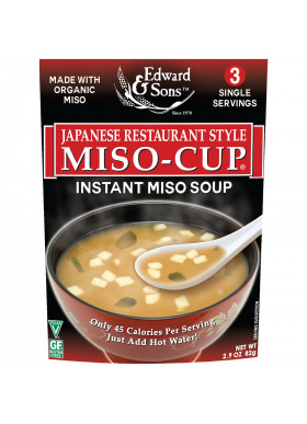 Edward & Sons, Miso-Cup, Japanese Restaurant Style, 3 Individual Servings