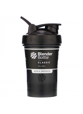 Blender Bottle, Classic With Loop, Black, 20 oz