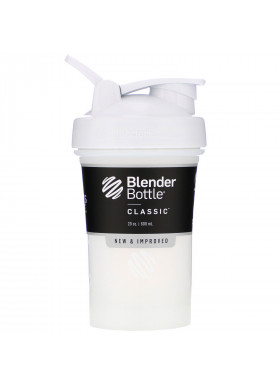 Blender Bottle, Classic With Loop, White, 20 oz