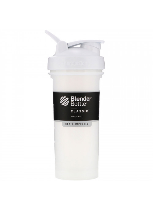 Blender Bottle, Classic With Loop, White, 28 oz (828 ml)