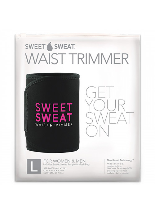 Sports Research, Sweet Sweat Waist Trimmer, Large, Black & Pink, 1 Belt