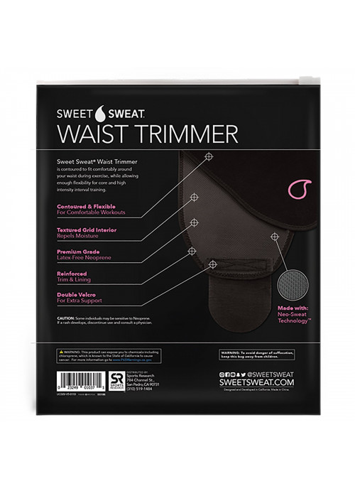 Sports Research, Sweet Sweat Waist Trimmer, Medium, Black & Pink, 1 Belt