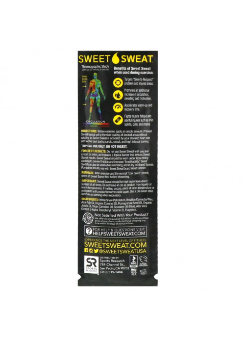 Sports Research, Sweet Sweat Waist Trimmer, Medium, Black & Yellow, 1 Belt