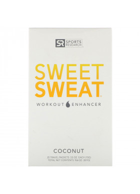 Sports Research, Sweet Sweat Workout Enhancer, Coconut, 20 Travel Packets, 0.53 oz (15 g) Each