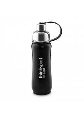 Think, Thinksport, Insulated Sports Bottle, Black, 17 oz (500 ml)