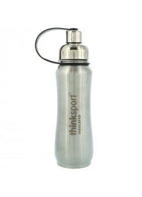 Think, Thinksport, Insulated Sports Bottle, Silver, 17 oz (500ml)