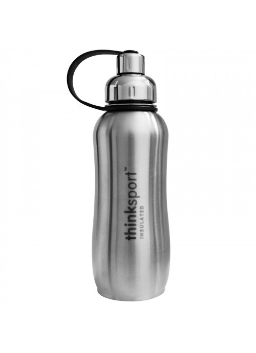 Think, Thinksport, Insulated Sports Bottle, Silver, 25 oz (750 ml)