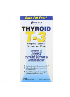 Absolute Nutrition, Thyroid T-3, Original Formula, 180 Capsules