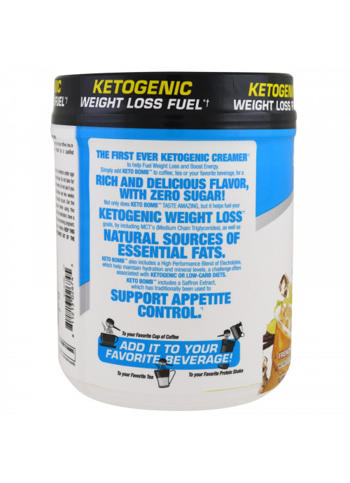 BPI Sports, Keto Bomb, Ketogenic Creamer For Coffee & Tea, French Vanilla Latte, 1 lbs 0.5 oz (468 g)