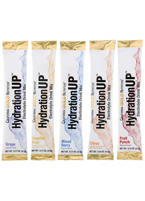 California Gold Nutrition, HydrationUP, Electrolyte Drink Mix, Variety Pack, 20 Packets, 0.15 oz (4.2 g) Each