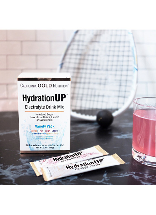 California Gold Nutrition, HydrationUP, Electrolyte Drink Mix, Variety Pack, 20 Packets, 0.15 oz (4.2 g) Each