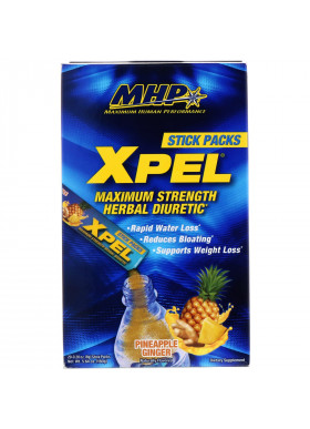 MHP, XPEL, Maximum Strength Herbal Diuretic, Pineapple Ginger, 20 Packs, 0.28 oz (8 g)