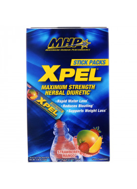 MHP, XPEL, Maximum Strength Herbal Diuretic, Strawberry Mango, 20 Packs, 0.27 oz (7.6 g) Each