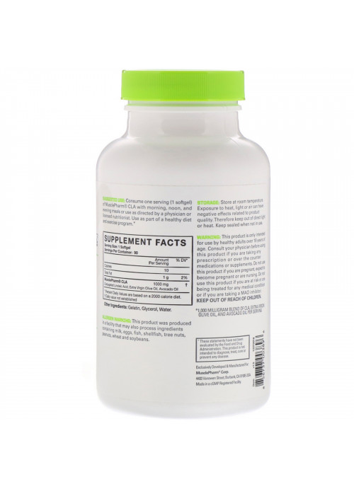 MusclePharm, Essentials, CLA, 1,000 mg, 90 Softgels