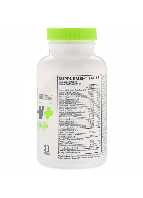 MusclePharm, Essentials, Multi-V+, The Athlete's Multi-Vitamin, 60 Tablets