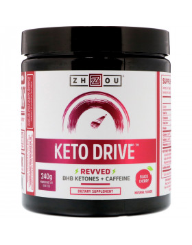 Zhou Nutrition, Keto Drive, Revved, Black Cherry, 8.47 oz (240 g)