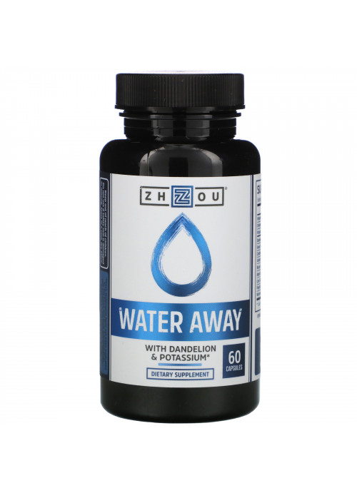 Zhou Nutrition, Water Away with Dandelion & Potassium, 60 Capsules