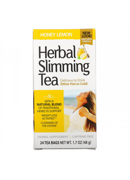 21st Century, Herbal Slimming Tea, Honey Lemon, Caffeine Free, 24 Tea Bags, 1.7 oz (48 g)