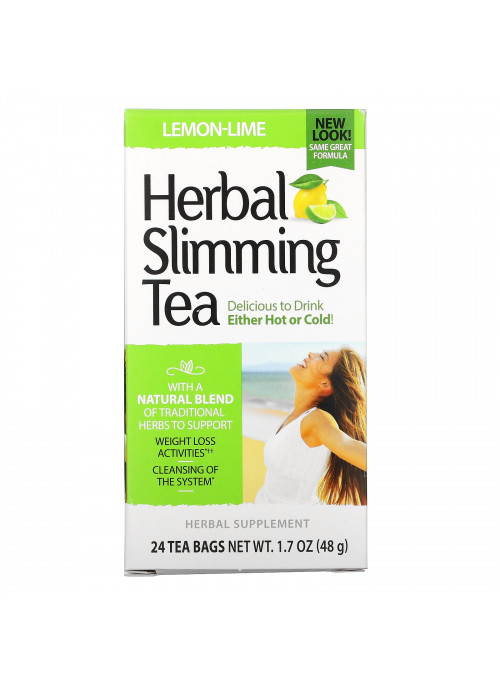 21st Century, Herbal Slimming Tea, Lemon-Lime, Caffeine Free, 24 Tea Bags, 1.7 oz (48 g)