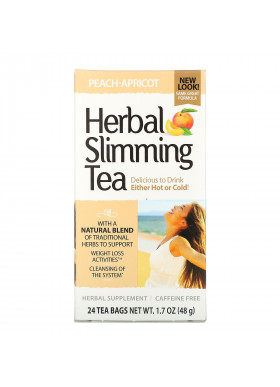 21st Century, Herbal Slimming Tea, Peach-Apricot, Caffeine Free, 24 Tea Bags, 1.7 oz (48 g)