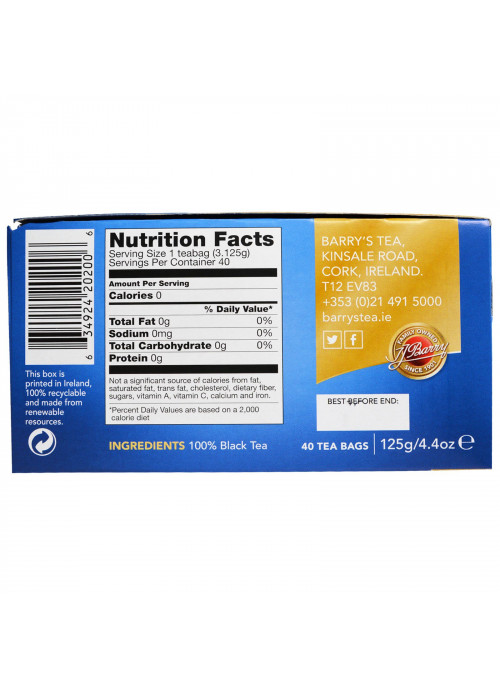 Barry's Tea, Decaf Blend, 40 Tea Bags, 4.4 oz (125 g)