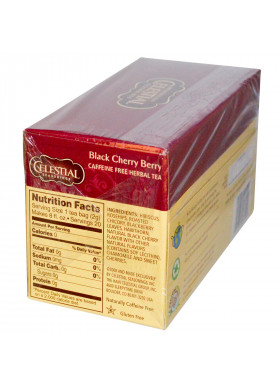 Celestial Seasonings, Herbal Tea, Black Cherry Berry, Caffeine Free, 20 Tea Bags, 1.6 oz (44 g)