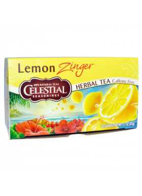 Celestial Seasonings, Herbal Tea, Caffeine Free, Lemon Zinger, 20 Tea Bags, 1.7 oz (47 g)