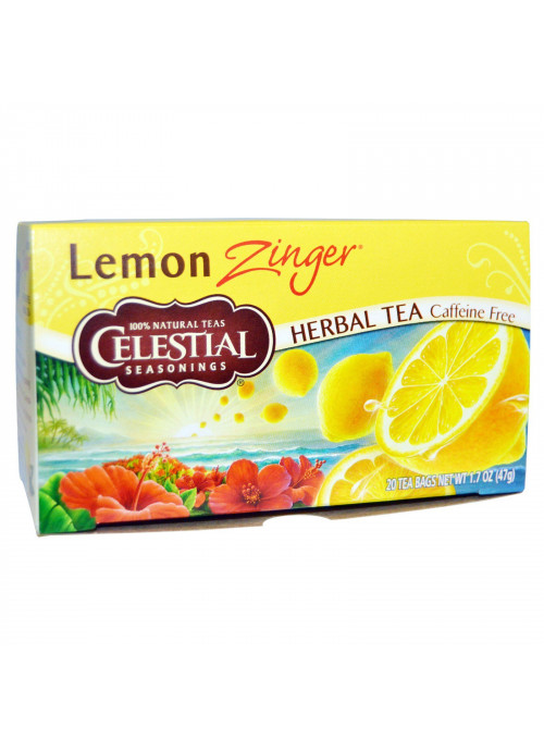 Celestial Seasonings, Herbal Tea, Caffeine Free, Lemon Zinger, 20 Tea Bags, 1.7 oz (47 g)