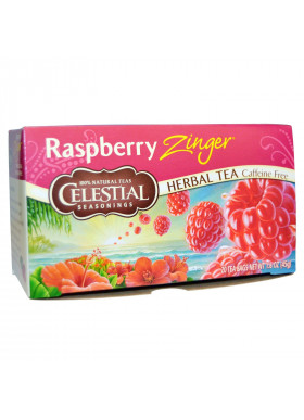 Celestial Seasonings, Herbal Tea, Caffeine Free, Raspberry Zinger,  20 Tea Bags, 1.6 oz (45 g)