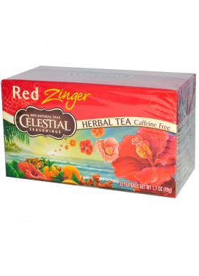 Celestial Seasonings, Herbal Tea, Caffeine Free, Red Zinger, 20 Tea Bags, 1.7 oz (49 g)