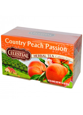 Celestial Seasonings, Herbal Tea, Country Peach Passion, Caffeine Free, 20 Tea Bags, 1.4 oz (41 g)