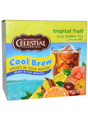 Celestial Seasonings, Iced Herbal Tea, Caffeine Free, Tropical Fruit, 40 Tea Bags, 3.2 oz (91 g)