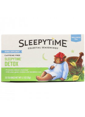 Celestial Seasonings, Wellness Tea, Sleepytime Detox, Caffeine Free, 20 Tea Bags, 1.2 oz (35 g)