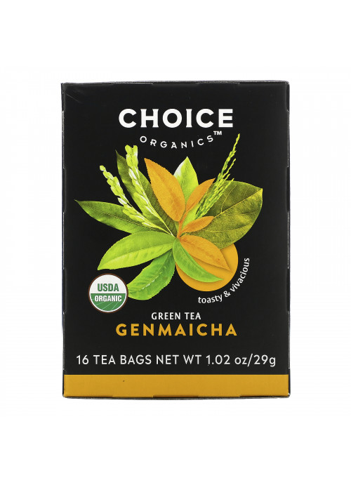 Choice Organic Teas, Green Tea,  Genmaicha, 16 Tea Bags, 1.02 oz (29 g)