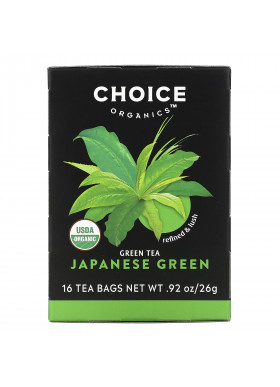 Choice Organic Teas, Green Tea, Japanese Green, 16 Tea Bags, .92 oz (26 g)