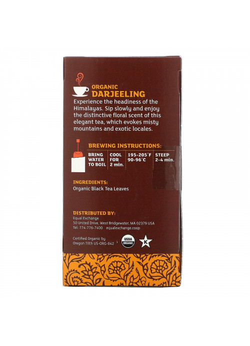 Equal Exchange, Organic Darjeeling, Black Tea, 20 Tea Bags, 1.41 oz (40 g)