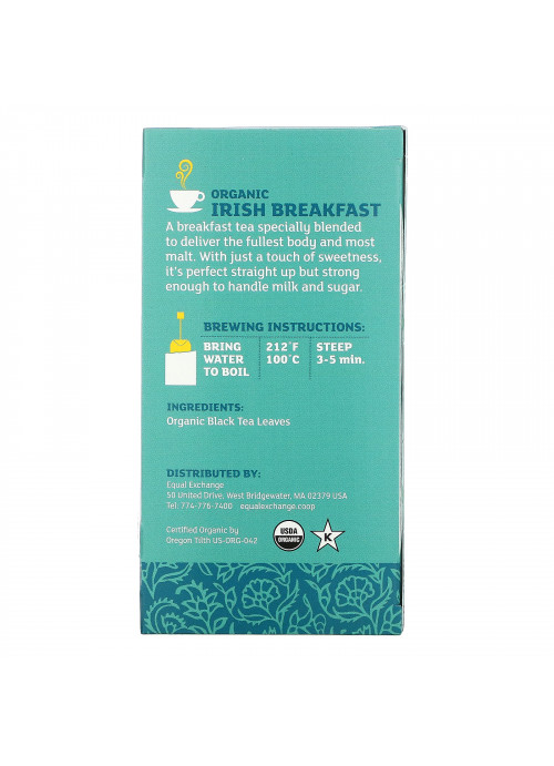 Equal Exchange, Organic Irish Breakfast, Black Tea, 20 Tea Bags, 1.41 oz (40 g)